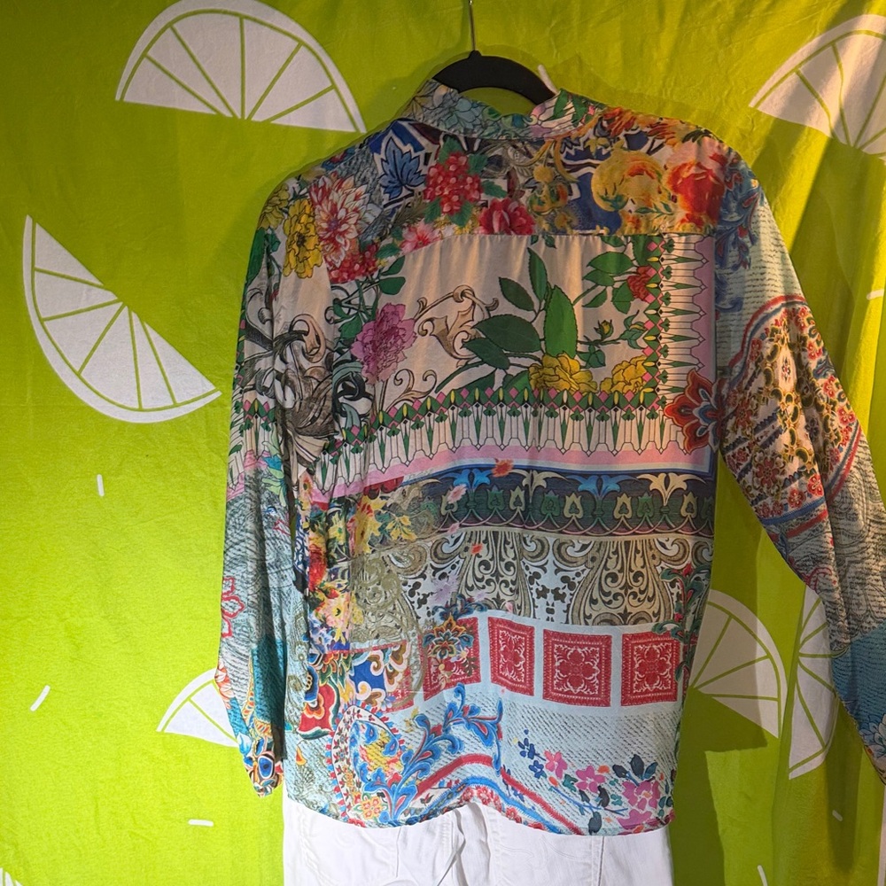 Johnny Was Multicolor Patchwork Blouse - image 3